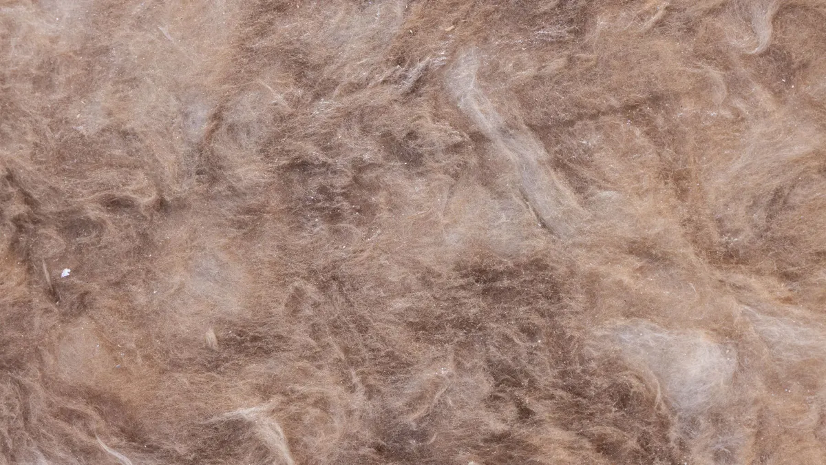 Close-up texture of fluffy insulation material