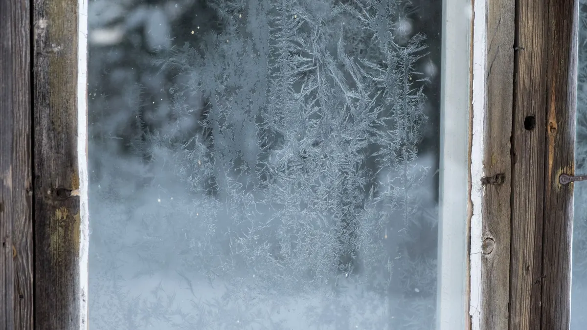 Frost crystals on the inside of a window
